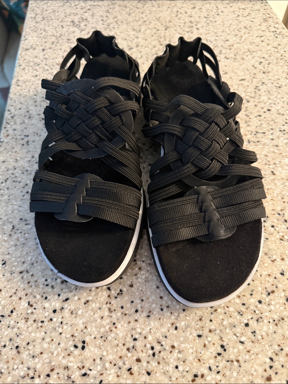 Easy Spirit Black Woven-Strap Women's Sandals